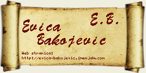 Evica Bakojević vizit kartica